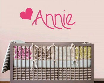 Heart Cute Customized Name Vinyl Decal Nursery Sticker Heart Cute Customized Name Vinyl Decal Nursery Sticker